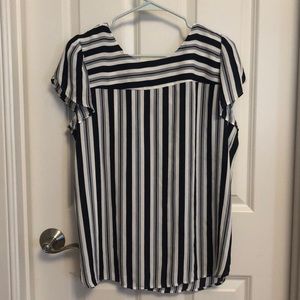 NWT Blue and white striped blouse (open back) large from LOFT